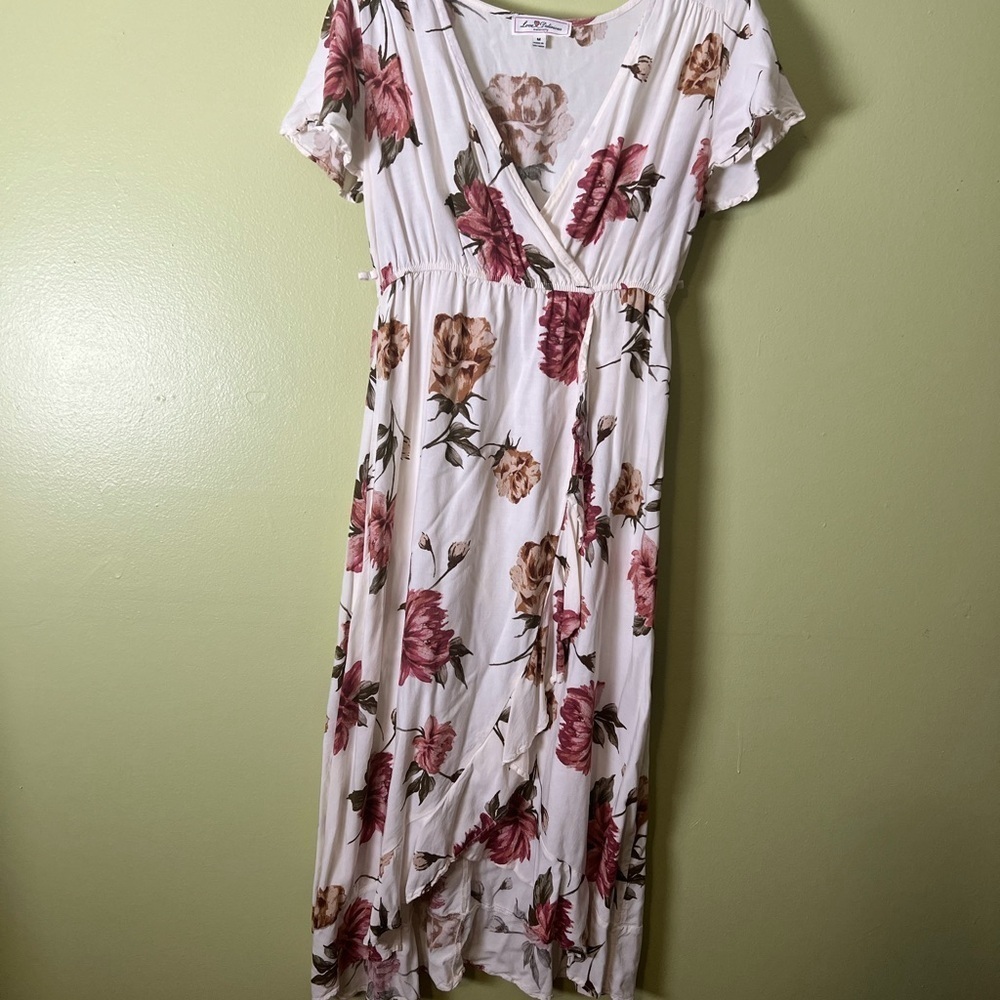 Love delicious Floral Wrap Dress in Pink and Cream